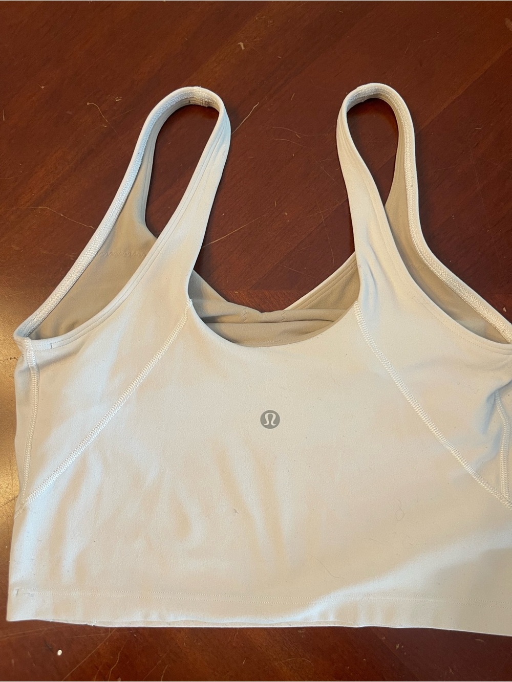 Lululemon White Cropped Tank with Built-in Sports Bra